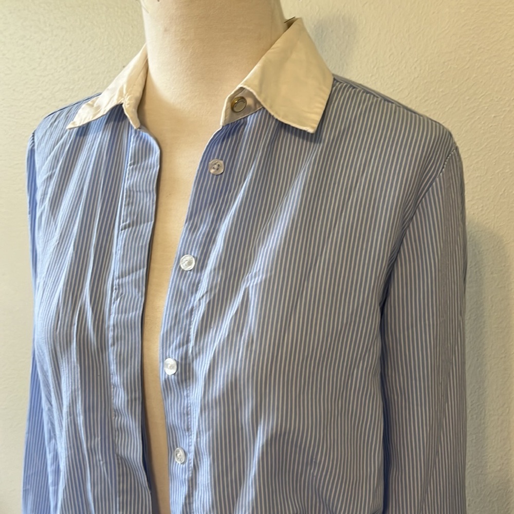 Blue striped button down - Picture 2 of 4